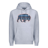 Heather Grey Bison Silhouette Blue Aztec Premium Hoodie - Bettercallsaul