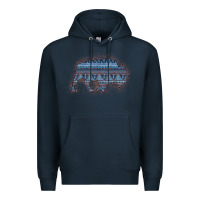 Navy Bison Silhouette Blue Aztec Premium Hoodie - Bettercallsaul