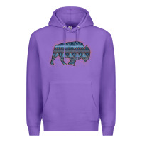Purple Bison Silhouette Blue Aztec Premium Hoodie - Bettercallsaul
