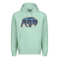 Seafoam Bison Silhouette Blue Aztec Premium Hoodie - Bettercallsaul