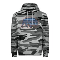 Slate Camo Bison Silhouette Blue Aztec Premium Hoodie - Bettercallsaul