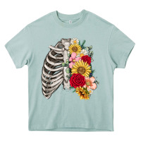 Arona floral ribcage Heavy Core Tee - MaliasSmallBusiness
