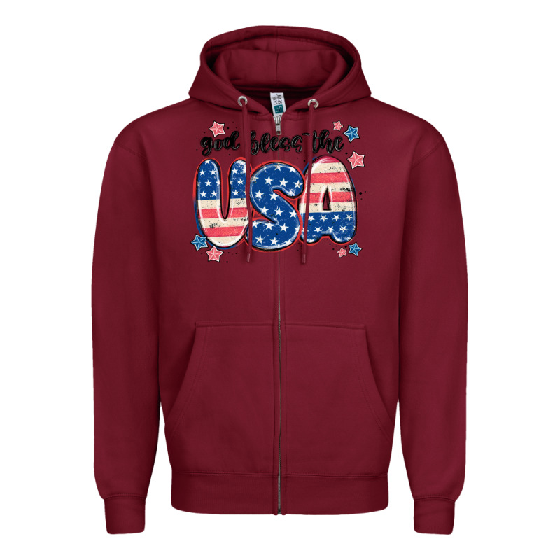 God Bless America Zipper Hoodie by MaliasSmallBusiness | Teevron
