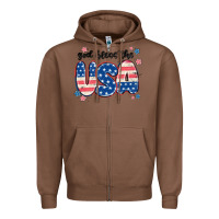 Chestnut god bless america Zipper Hoodie - MaliasSmallBusiness