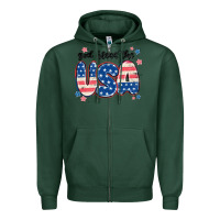 Sports Green god bless america Zipper Hoodie - MaliasSmallBusiness