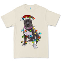 Bone Pitbull With Christmas Lights Premium Tee - RanaPortraitStore