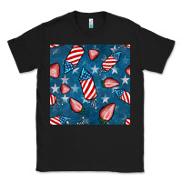 Black 4th uf july strawberries seamless pattern Classic Tee - BundleAndBundleShop