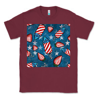 Burgundy 4th uf july strawberries seamless pattern Classic Tee - BundleAndBundleShop