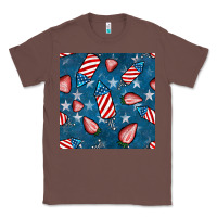 Chestnut 4th uf july strawberries seamless pattern Classic Tee - BundleAndBundleShop