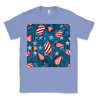 Colony Blue 4th uf july strawberries seamless pattern Classic Tee - BundleAndBundleShop