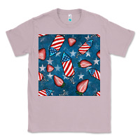 Lilac 4th uf july strawberries seamless pattern Classic Tee - BundleAndBundleShop