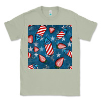 Matcha 4th uf july strawberries seamless pattern Classic Tee - BundleAndBundleShop