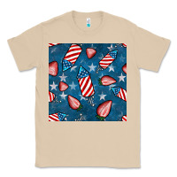 Mushroom 4th uf july strawberries seamless pattern Classic Tee - BundleAndBundleShop