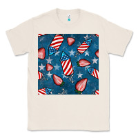 Natural 4th uf july strawberries seamless pattern Classic Tee - BundleAndBundleShop