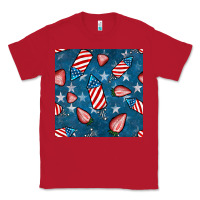 Red 4th uf july strawberries seamless pattern Classic Tee - BundleAndBundleShop