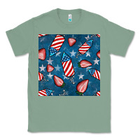 Sage 4th uf july strawberries seamless pattern Classic Tee - BundleAndBundleShop