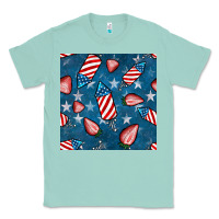 Seafoam 4th uf july strawberries seamless pattern Classic Tee - BundleAndBundleShop