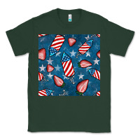 Sports Green 4th uf july strawberries seamless pattern Classic Tee - BundleAndBundleShop