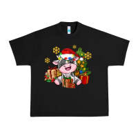 Black little cute christmas cow Urban Heavy Tee - AdoDesignShop