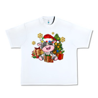 White little cute christmas cow Urban Heavy Tee - AdoDesignShop