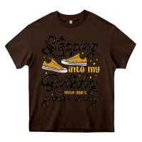 Chocolate Brown stepping into my birthday with god s grace and mer Heavy Core Tee - MaliasSmallBusiness