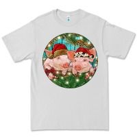 Dove Grey Christmas Pigs Premium Tee - RanaPortraitStore