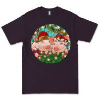 Plum Christmas Pigs Premium Tee - RanaPortraitStore