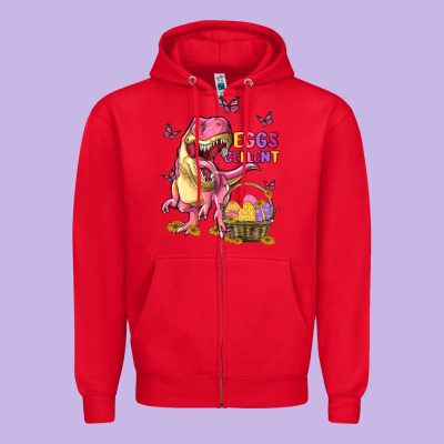 Eggs Cellent Zipper Hoodie Designed By Maliassmallbusiness