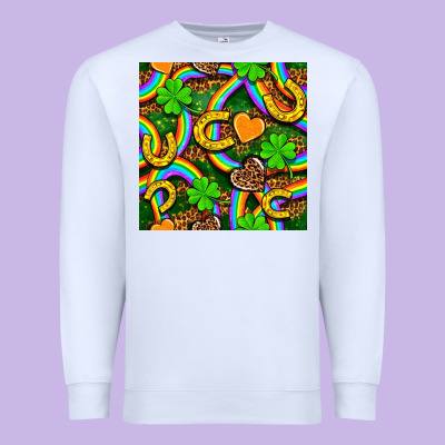 St. Patricks Rainbow Seamless Premium Sweatshirt Designed By Bundleandbundleshop