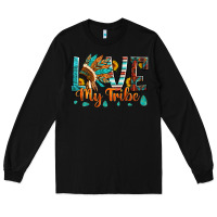 Black love my tribe native american indian headdress Long Sleeve Tee - Artiststas