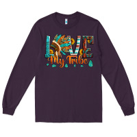 Plum love my tribe native american indian headdress Long Sleeve Tee - Artiststas