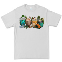 Dove Grey camping coffee cups Premium Tee - texasbilliewilder