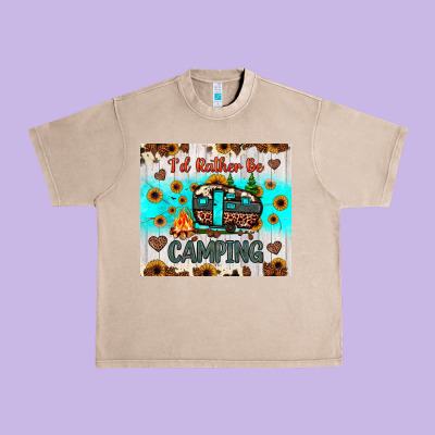 I’d Rather Be Camping Urban Heavy Tee Designed By Jahusdesignshop