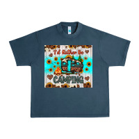 Midnight Navy i’d rather be camping Urban Heavy Tee - JahusDesignShop