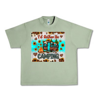 Oil Green i’d rather be camping Urban Heavy Tee - JahusDesignShop