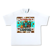White i’d rather be camping Urban Heavy Tee - JahusDesignShop