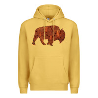 Antique Gold Bison Silhouette Red Skull Premium Hoodie - Bettercallsaul