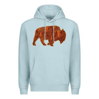 Blue Mist Bison Silhouette Red Skull Premium Hoodie - Bettercallsaul