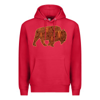 Cardinal Bison Silhouette Red Skull Premium Hoodie - Bettercallsaul