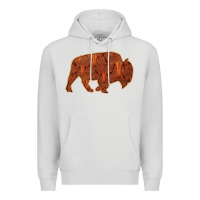 Dove Grey Bison Silhouette Red Skull Premium Hoodie - Bettercallsaul