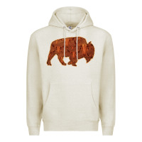 Oatmeal Heather Bison Silhouette Red Skull Premium Hoodie - Bettercallsaul
