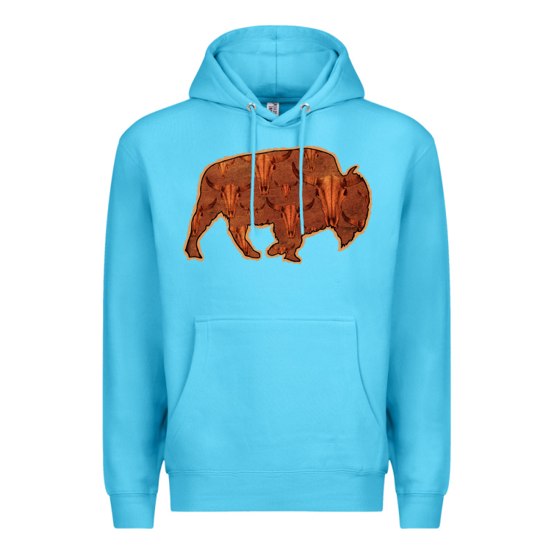 Bison Silhouette Red Skull Premium Hoodie by Bettercallsaul | Teevron