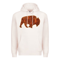 Pale Pink Bison Silhouette Red Skull Premium Hoodie - Bettercallsaul