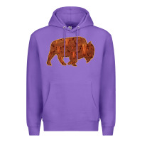 Purple Bison Silhouette Red Skull Premium Hoodie - Bettercallsaul