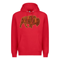 Red Bison Silhouette Red Skull Premium Hoodie - Bettercallsaul