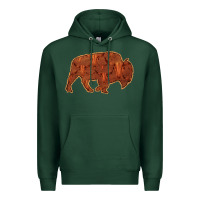 Sports Green Bison Silhouette Red Skull Premium Hoodie - Bettercallsaul