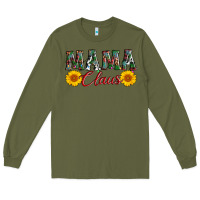 Army Green mama claus Long Sleeve Tee - AdoDesignShop