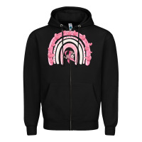 Black breast cancer  rainbow Zipper Hoodie - MaliasSmallBusiness
