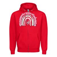 Red breast cancer  rainbow Zipper Hoodie - MaliasSmallBusiness