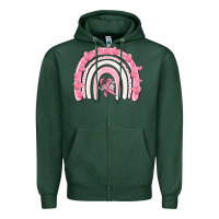 Sports Green breast cancer  rainbow Zipper Hoodie - MaliasSmallBusiness